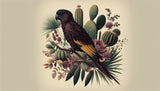 Desert parrot wallpaper design file showing detailed exotic bird and cactus pattern