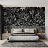 Exotic birds wallpaper bringing life to minimalist dining room