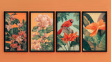 Tropical birds wallpaper design file showing detailed parrot and floral pattern