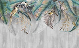 Tropical birds and exotic leaves design file showing intricate pattern details and color palette