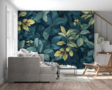 Nature-inspired wall mural bringing luxury feel to entrance hallway