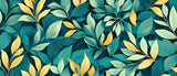 Tropical leaf pattern design file showing detailed green and gold foliage arrangement