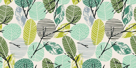 Design file of modern tropical leaf pattern with geometric elements on beige background