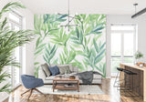 Green leaf pattern making statement in modern bathroom design