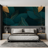 Luxury tropical leaf wallpaper featured in dining room