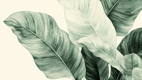 Large banana leaves design file showing detailed tropical pattern and natural green tones