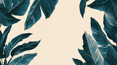 Large tropical leaves design file showing detailed green foliage pattern on beige background