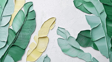 3D Banana Leaf wallpaper design file showing detailed tropical pattern and texture