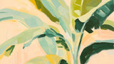 Abstract banana leaf wallpaper design file showing artistic brushstrokes and peaceful color palette