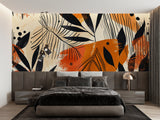 Modern tropical leaf design transforming a home office space