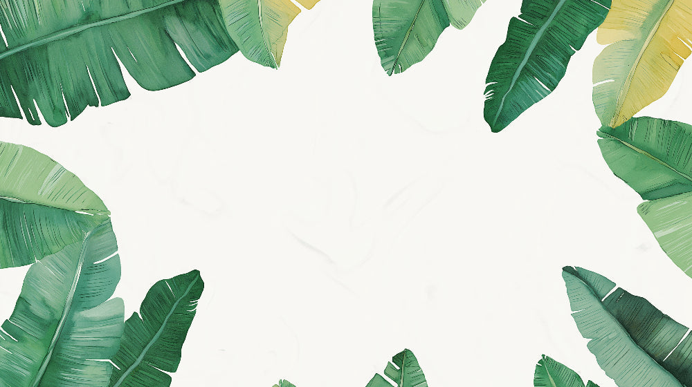 Banana leaf wallpaper design file showing detailed tropical foliage pattern on white background