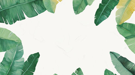Banana leaf wallpaper design file showing detailed tropical foliage pattern on white background