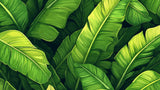 Banana leaf pattern design file showing detailed tropical leaves in rich green tones