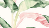 Banana leaf wallpaper design file showing detailed watercolor pattern with pink highlights