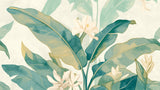 Banana leaf and white blossom design file showing intricate botanical pattern details