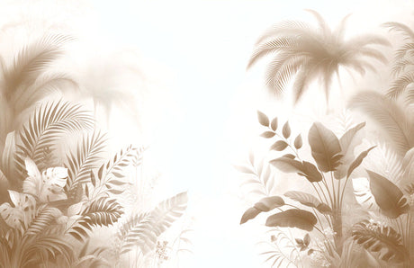 Beige palm leaves design file showing intricate botanical pattern and soft neutral tones
