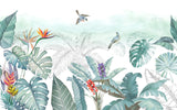 Tropical paradise design file showing detailed monstera leaves and exotic birds pattern