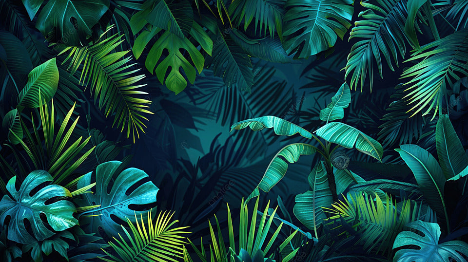 Birds of Paradise and Monstera leaves design file showing intricate botanical pattern details