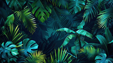Birds of Paradise and Monstera leaves design file showing intricate botanical pattern details