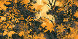 Tropical jungle wallpaper design file showing detailed black and gold botanical pattern