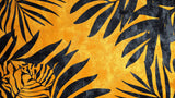 Black and gold tropical leaf pattern design file showing intricate palm details