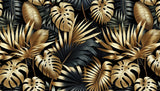 Black and gold monstera leaf design file showing intricate metallic pattern detail