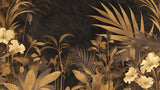 Black and gold tropical palm leaves design file showing detailed botanical pattern