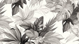 Tropical Mural Wallpaper | Black and White Monstera Design