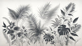 Monstera palm design file showing detailed black and white botanical pattern