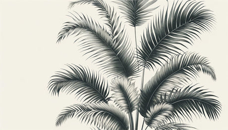 Black and white palm leaves design file showing detailed tropical pattern and crisp contrasts