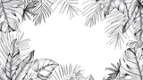 Black and white palm leaves design file showing intricate botanical pattern detail