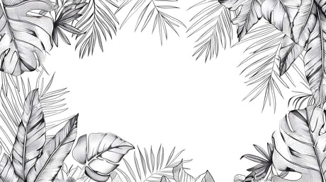 Black and white palm leaves design file showing intricate botanical pattern detail