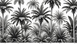 Black and white palm leaves design file showing intricate botanical pattern detail
