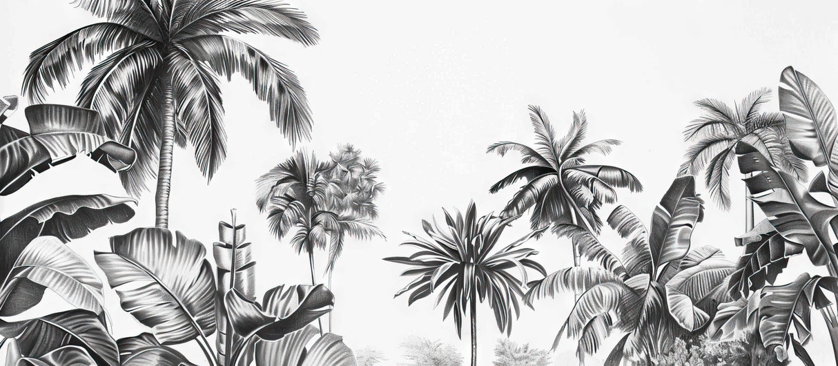 High-resolution design file showing detailed black and white palm tree pattern