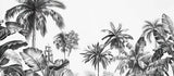 High-resolution design file showing detailed black and white palm tree pattern