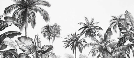 High-resolution design file showing detailed black and white palm tree pattern
