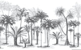 Black and white palm tree design file showing intricate pattern details and full wall coverage