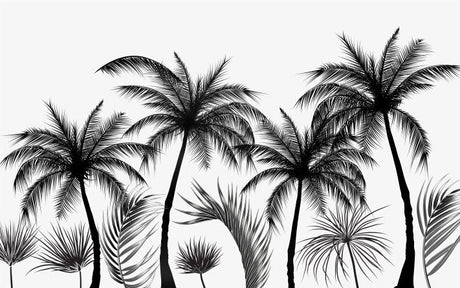 Black and white palm tree design file showing detailed frond pattern and arrangement
