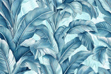 Large-scale blue banana leaf pattern design file showing intricate botanical details