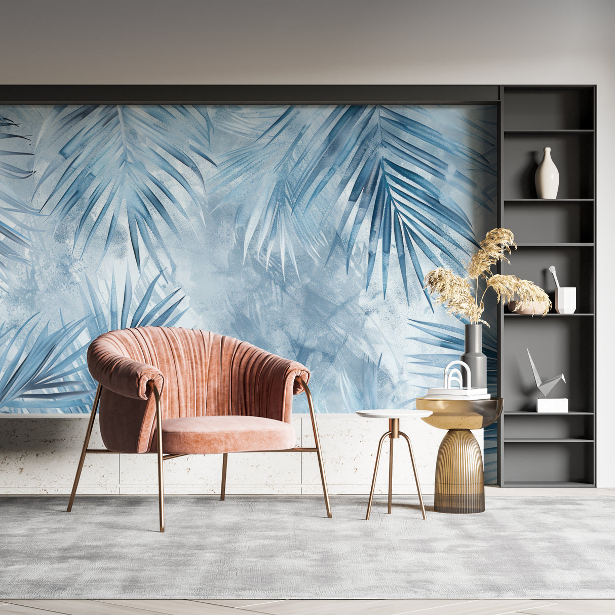 Palm Leaves Wallpaper bringing fresh feel to bathroom design