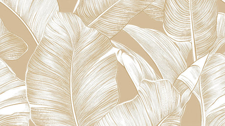 White and beige banana leaf pattern design file showing intricate botanical details and texture
