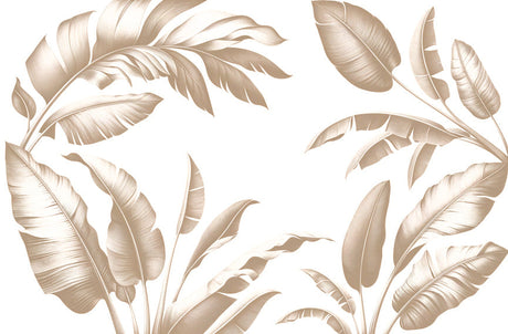 Beige banana leaves design file showing detailed botanical pattern and natural texture