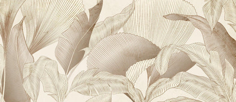 Palm leaf line art wallpaper design file showing intricate pattern details