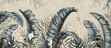 Tropical birds and palm leaves wallpaper design file showing detailed pattern and true colors