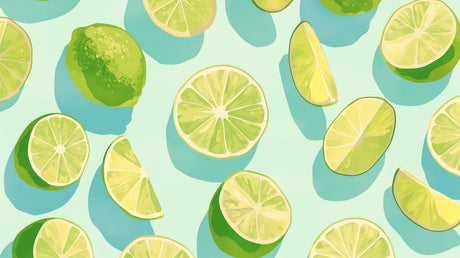 Fresh lime pattern wallpaper design file showing detailed citrus segments on mint background