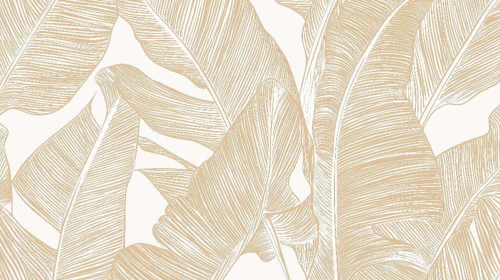 Golden banana leaf pattern design file showing intricate botanical details on white background