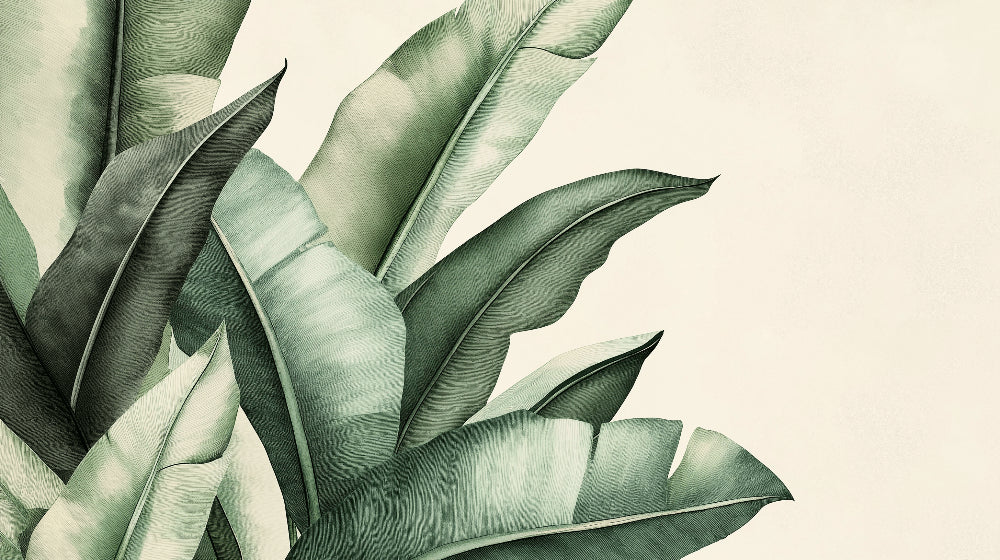 Banana leaf wallpaper design file showing detailed tropical pattern and texture