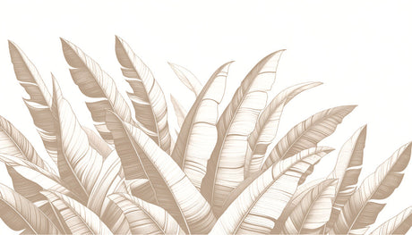 Beige banana leaves wallpaper design file showing detailed botanical pattern