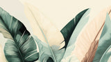 Large feather leaves wallpaper design file showing detailed green and beige pattern