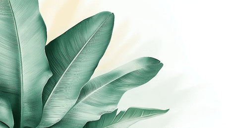 Large green banana leaves design file showing detailed leaf pattern and natural textures